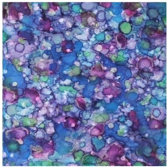 Hand Crafted Abstract Design 12x12 Inches Canvas Picture - Picture 2 of 4